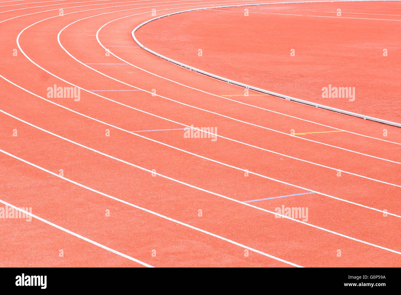 Laufstrecke im Stadion Stockfoto