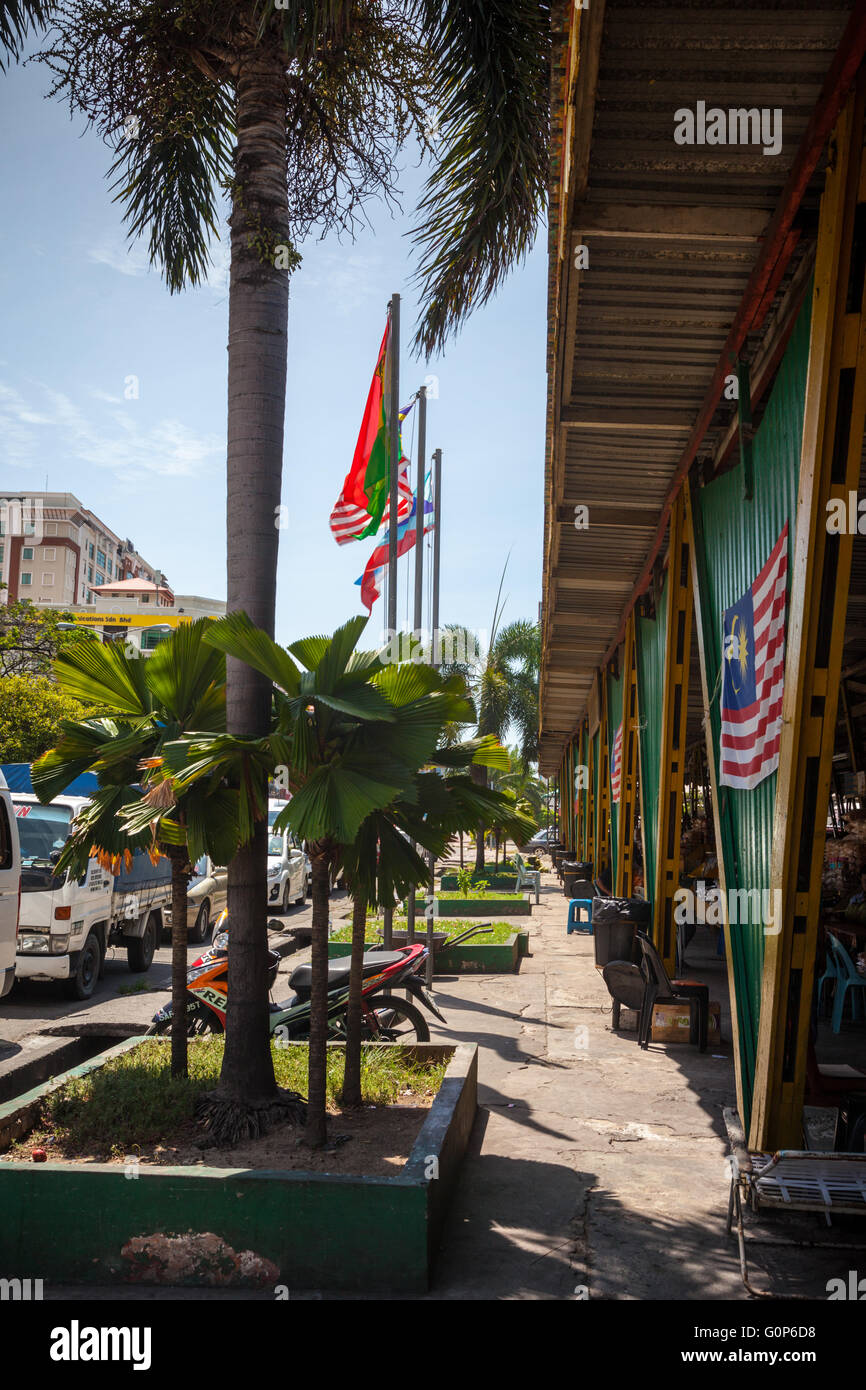 Das äußere des Kunsthandwerk-Markt im Zentrum von Kota Kinabalu, Malaysia Borneo Stockfoto