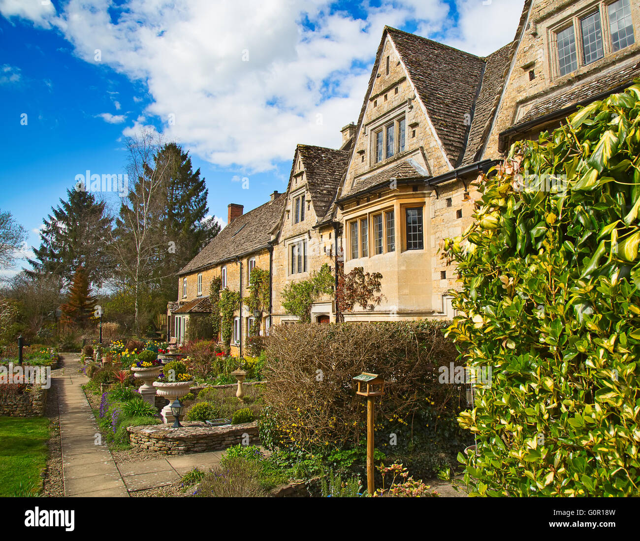 Altes Dorf "Lower Slaughter" in der Region Cotswolds Stockfoto