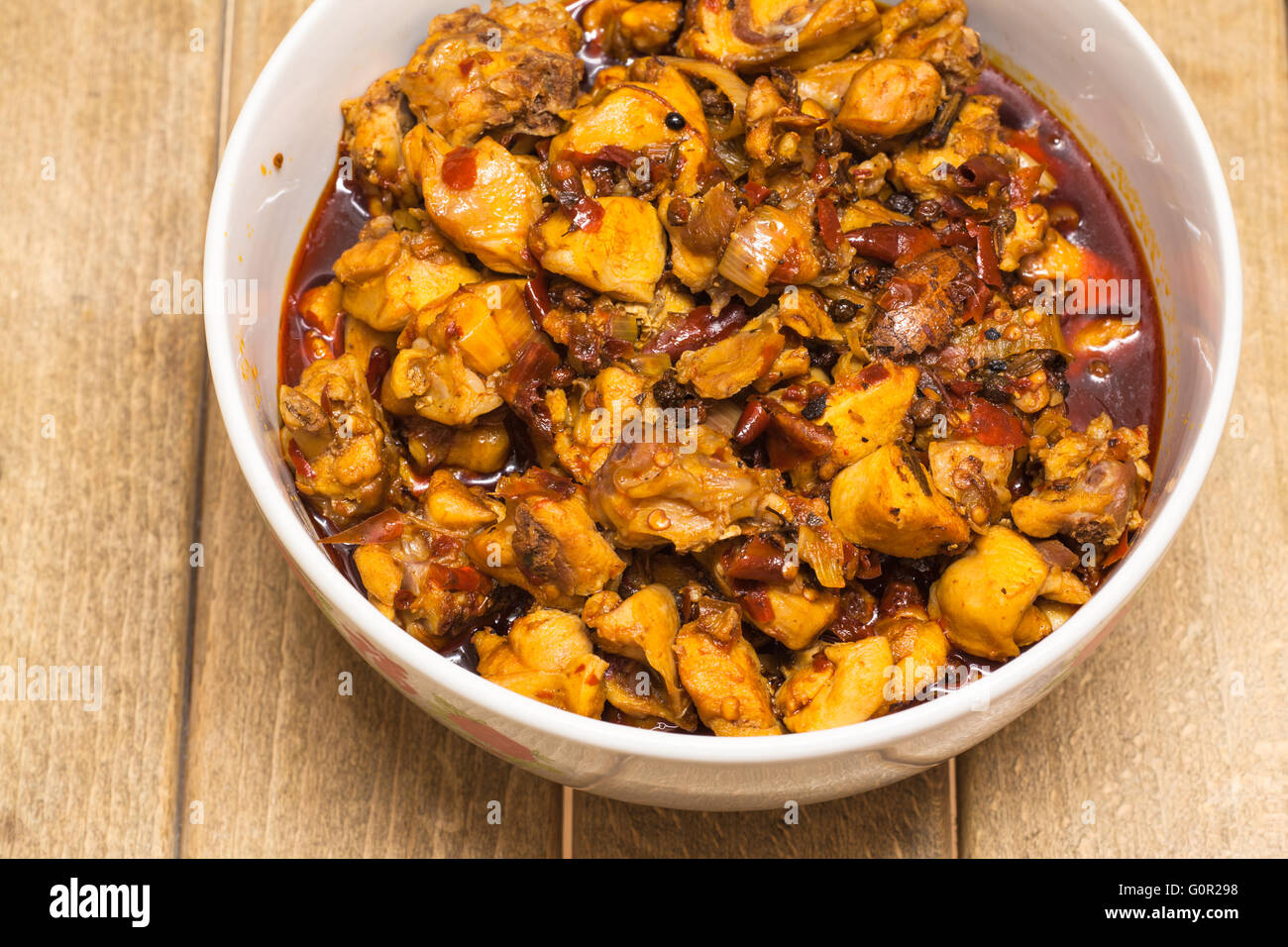 Würzige Kaninchen Fleisch, Spezialität in Sichuan China gekocht Stockfoto