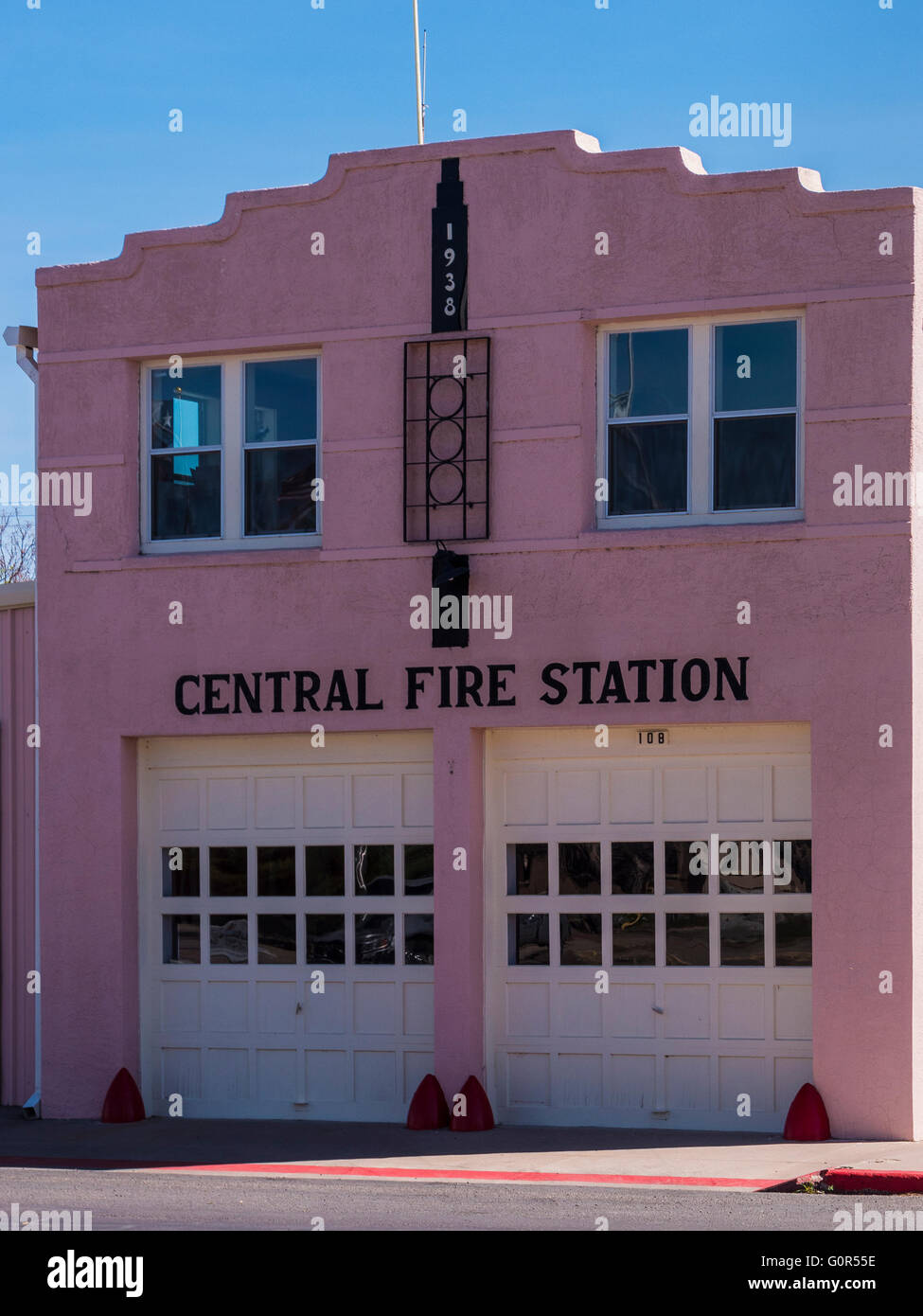 Zentrale Feuerwache, Marfa, Texas. Stockfoto