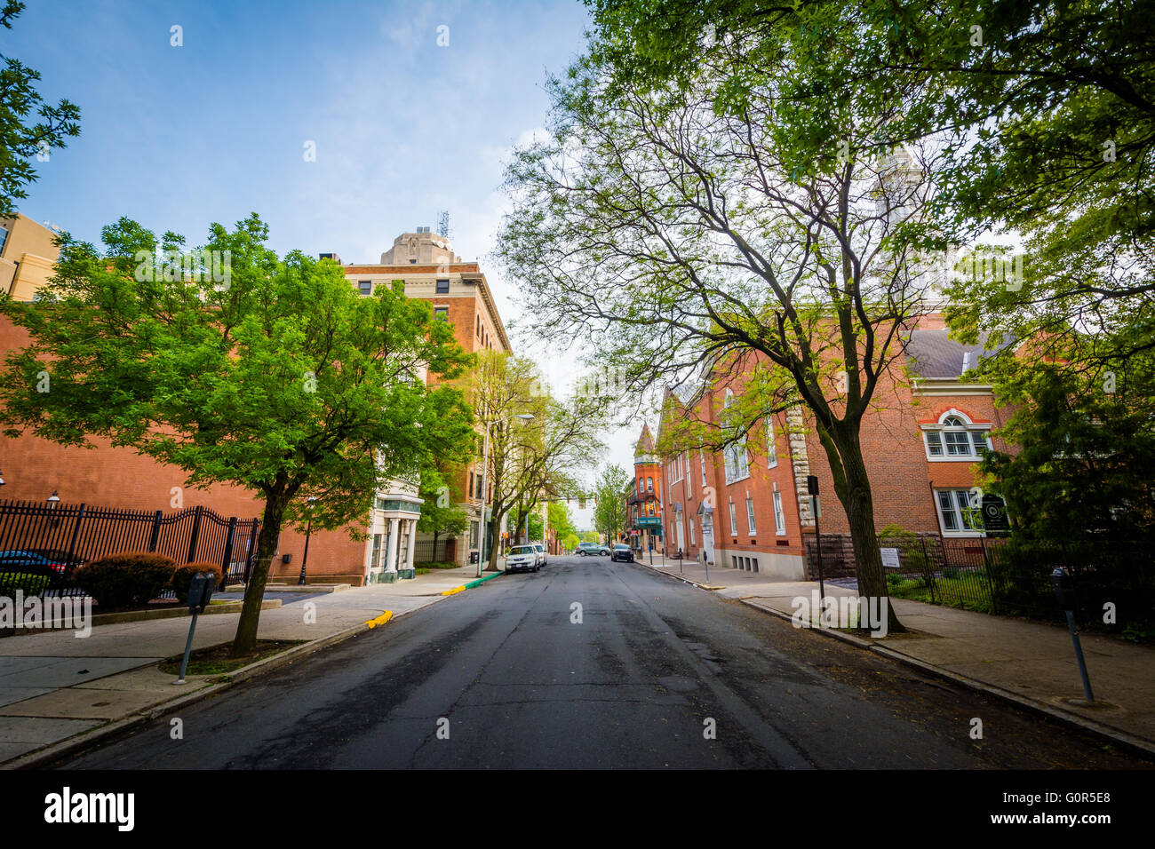 Sixth Street, im Zentrum von Reading, Pennsylvania. Stockfoto