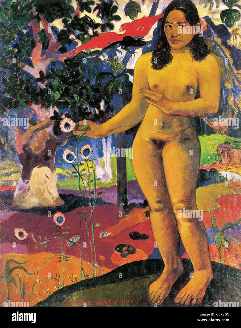 Paul Gauguin - reizvolle Land (Te Kirchenschiff Kirchenschiff Fenua) - Ohara Museum of Art, Japan Stockfoto