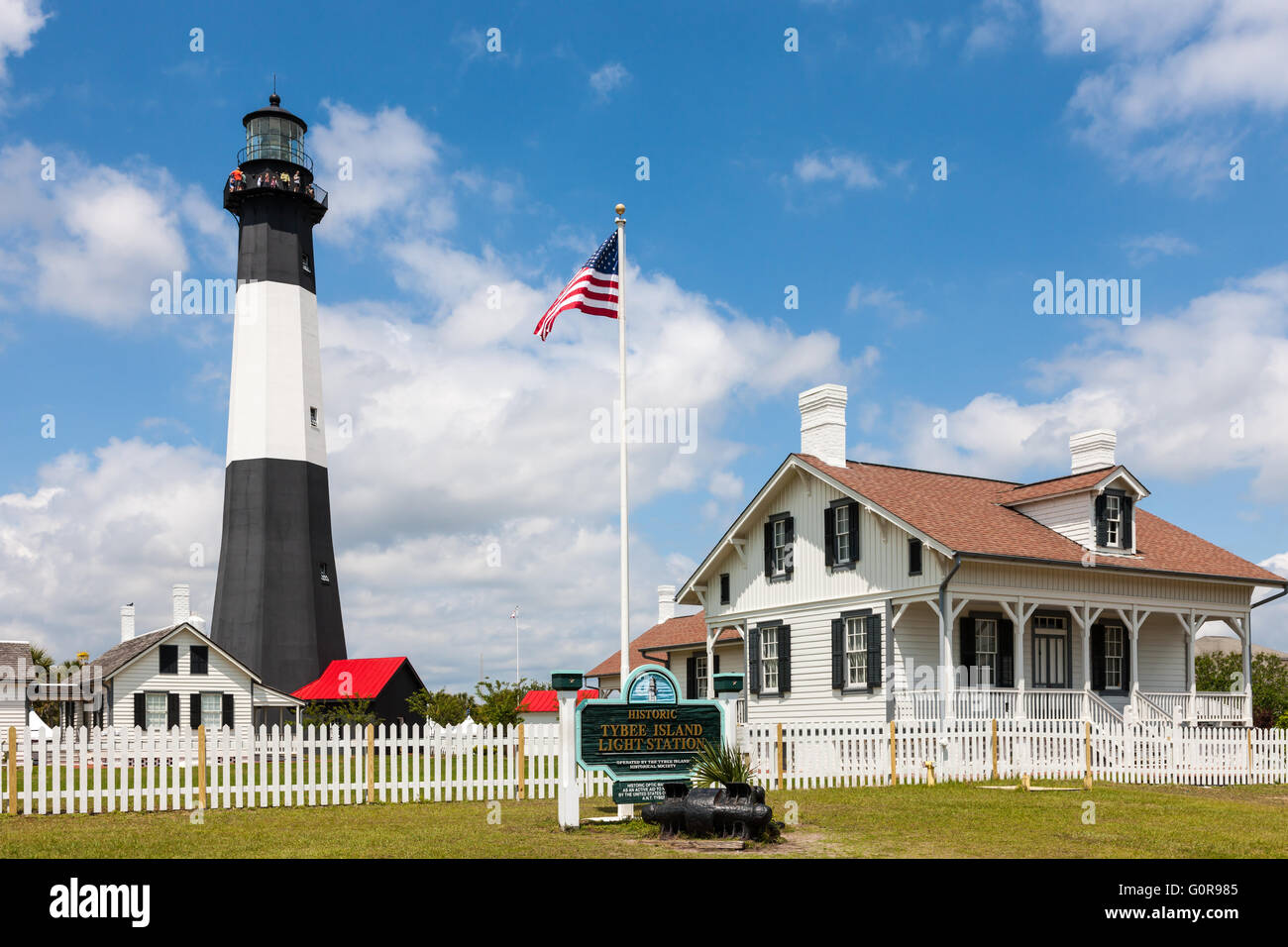 Die historischen Tybee Island Light Station auf Tybee Island in der Nähe von Savannah, Georgia. Stockfoto
