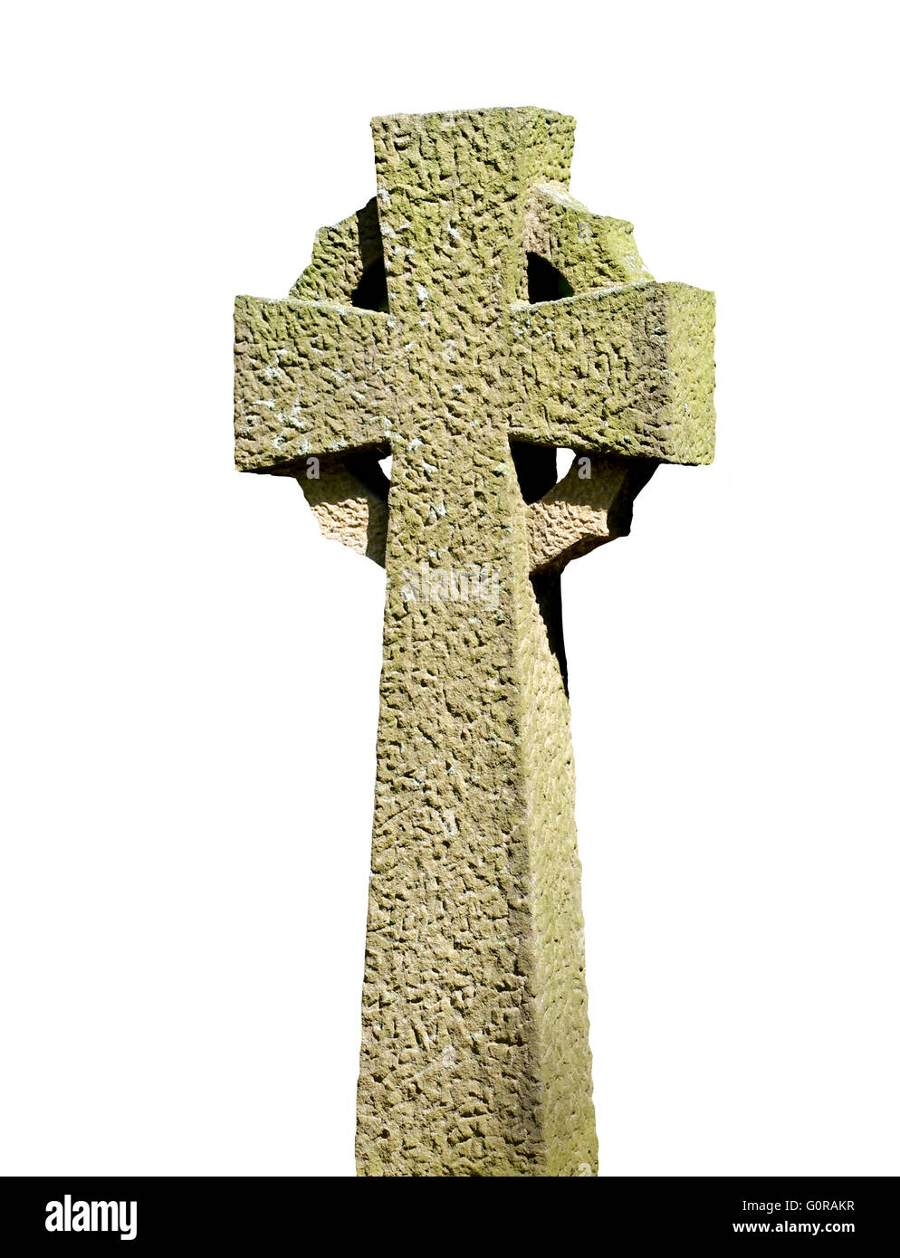 Keltische Kreuz mit einem weißen Hintergrund isoliert. Stockfoto