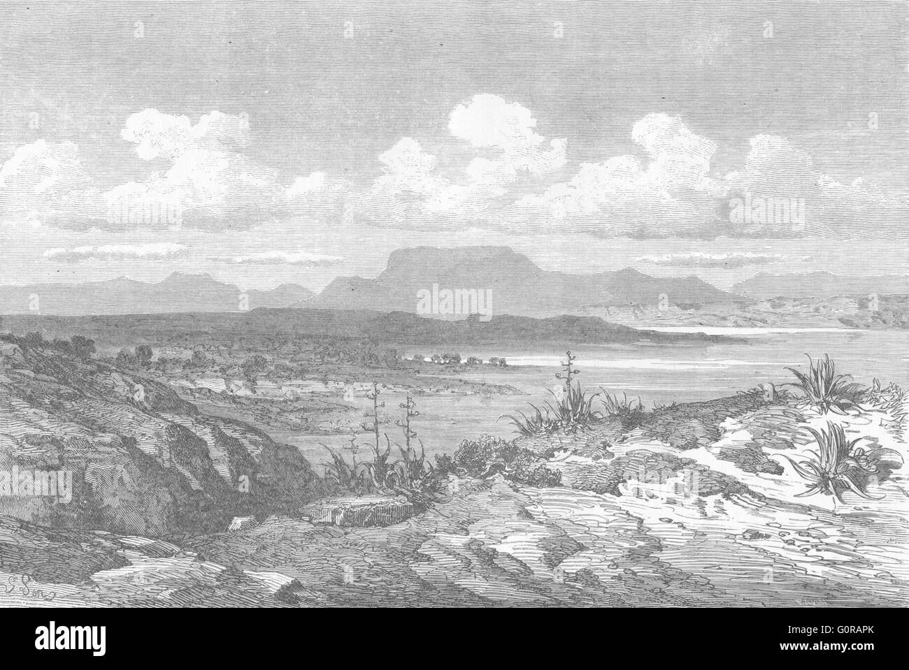 GIBRALTAR: neutralem Boden, antiken print 1880 Stockfoto