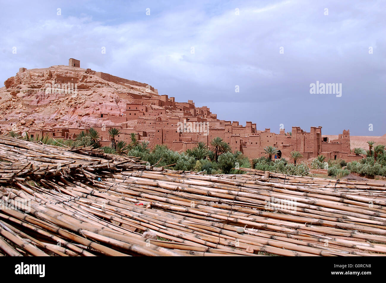 La Kasbah d'Ait Ben Haddou, die Lage in Marokko, wo viele Filme einschließlich Indiana Jones gedreht wurden Stockfoto