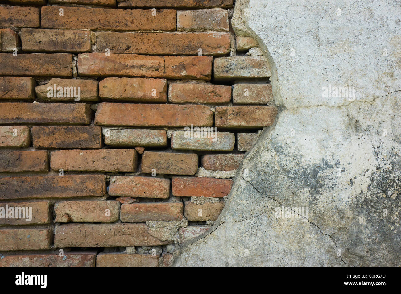 Vintage Betonwand Hintergrund, alte Mauer geknackt Stockfoto