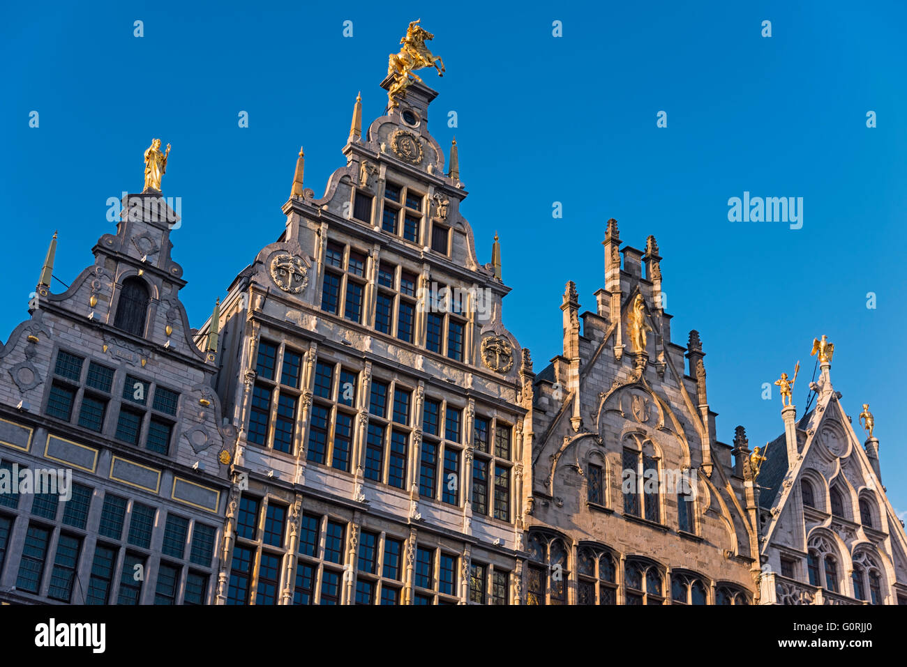 Gildenhäuser auf dem Grote Markt Antwerpen-Belgien Stockfoto
