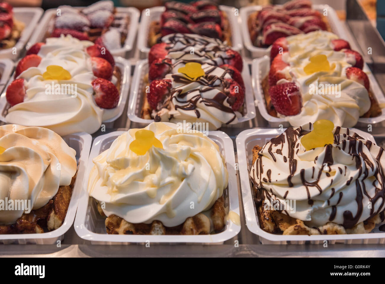 Waffeln-Brüssel-Belgien Stockfoto