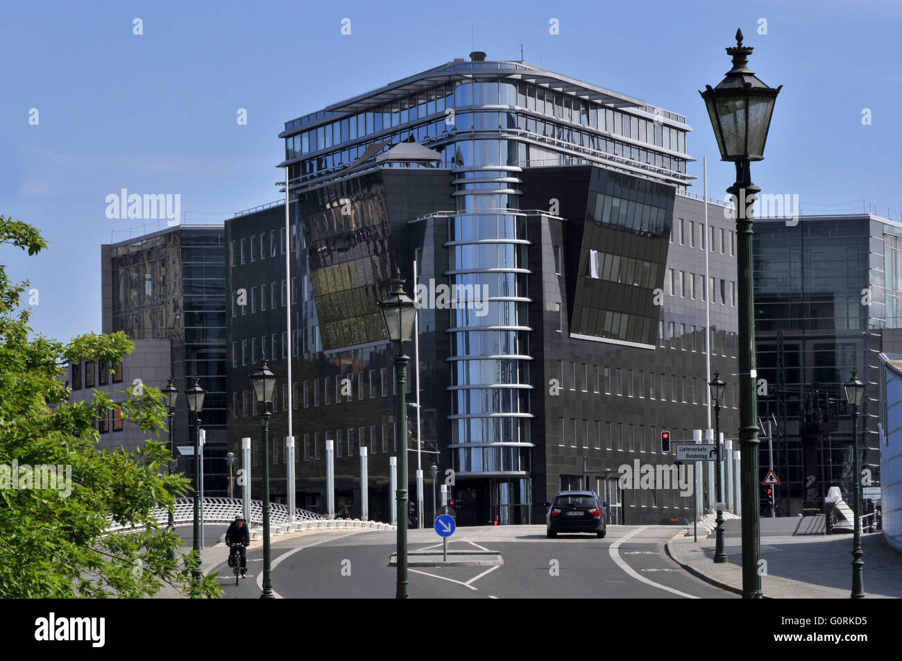 Bürohaus Spree-Eck, Reinhardtstrasse, Schiffbauerdamm, Mitte, Berlin, Deutschland Stockfoto
