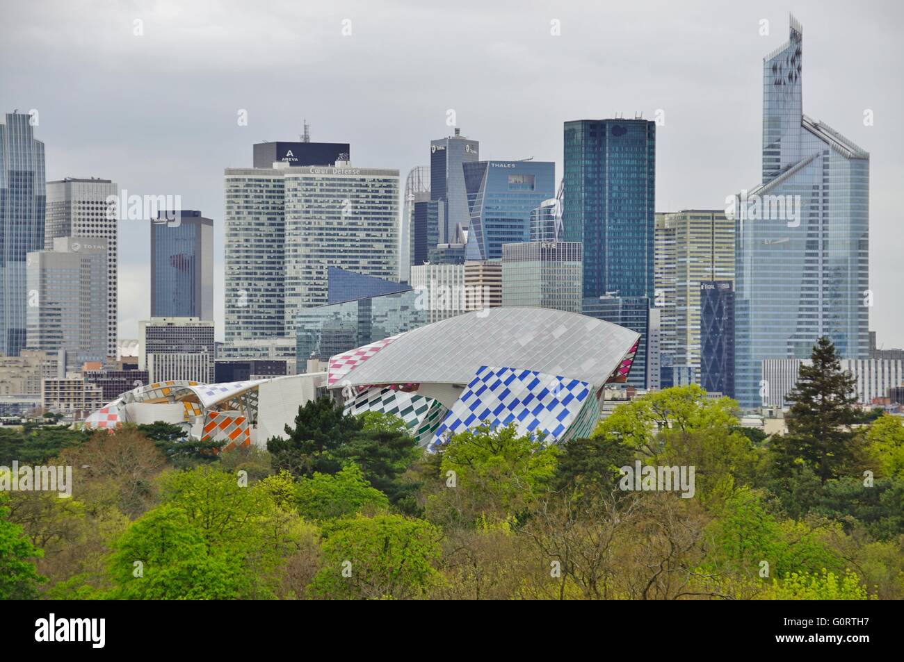 Panoramablick auf la Défense Geschäftsviertel außerhalb von Paris Stockfoto