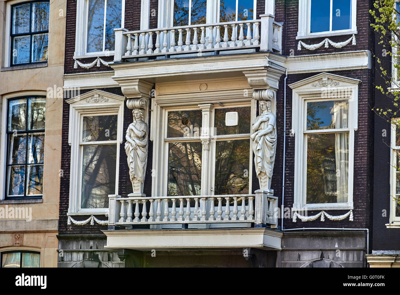 Amsterdam ist die Hauptstadt und die bevölkerungsreichste Stadt des Königreichs der Niederlande. Stockfoto