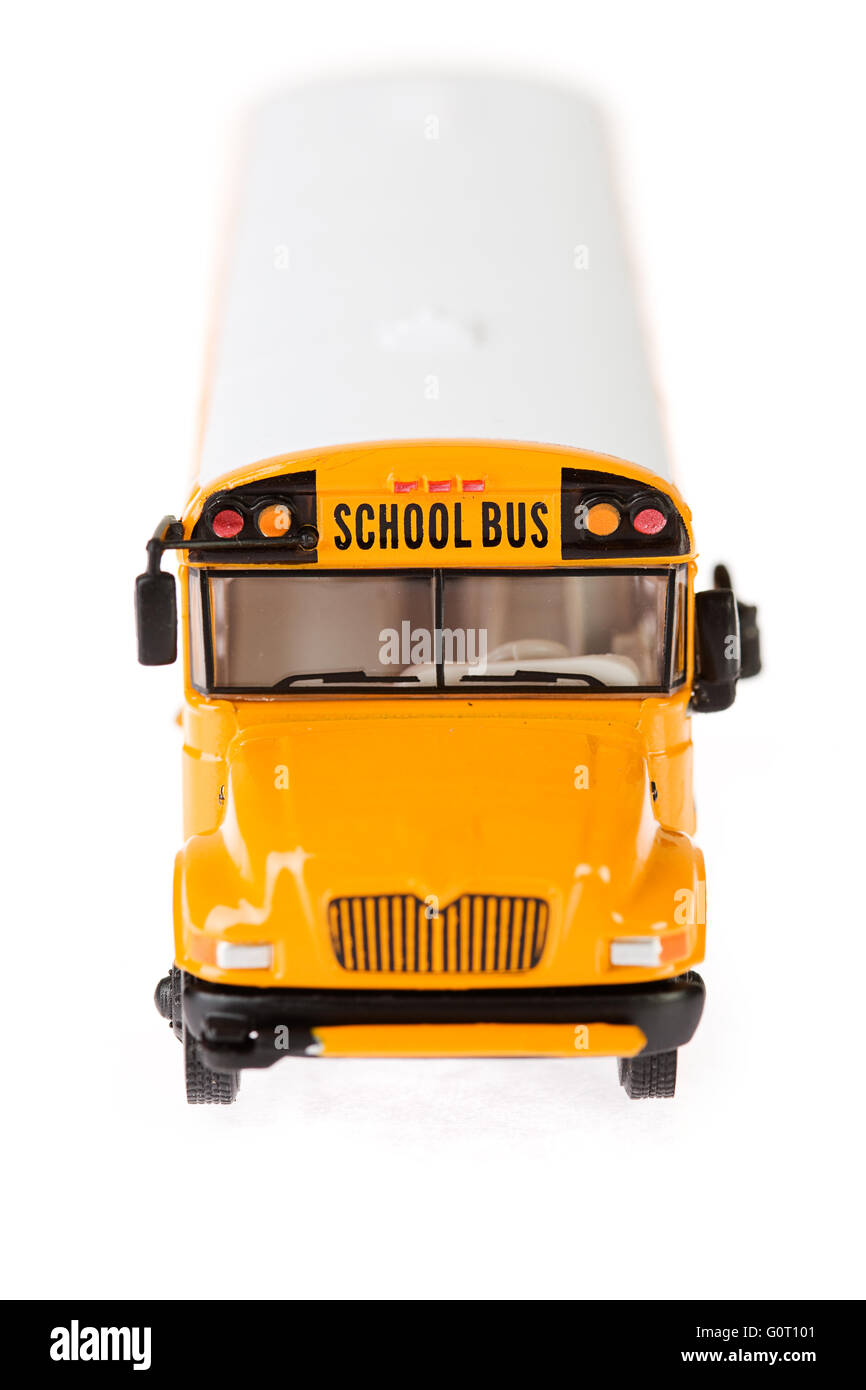 Isolierte Bild eines Schulbusses Spielzeug. Stockfoto