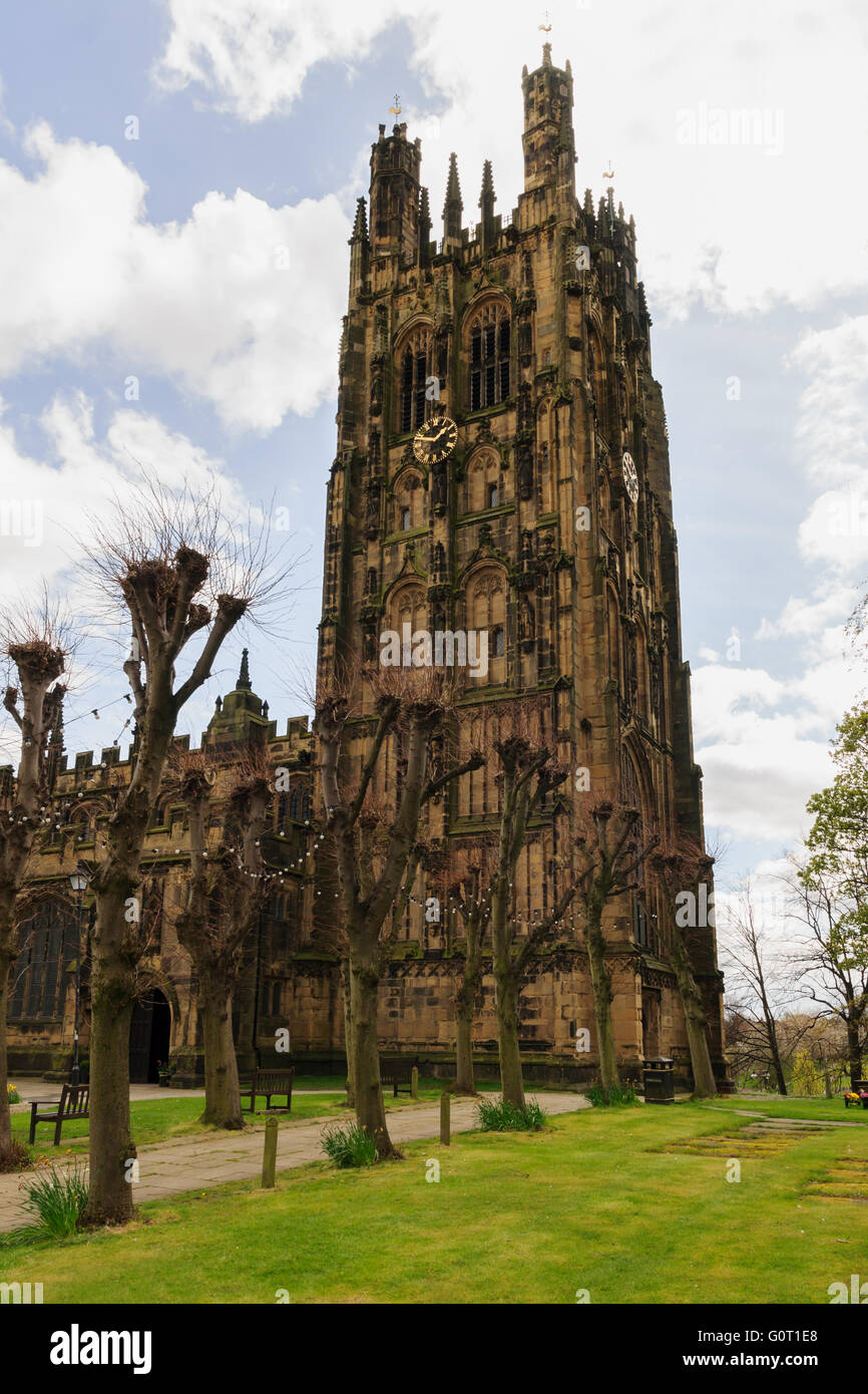 Saint Giles Kirche, die der Pfarrei Kirche von Wrexham 1506 IT Baubeginn ist die größte mittelalterliche Pfarrkirche in Wales Stockfoto