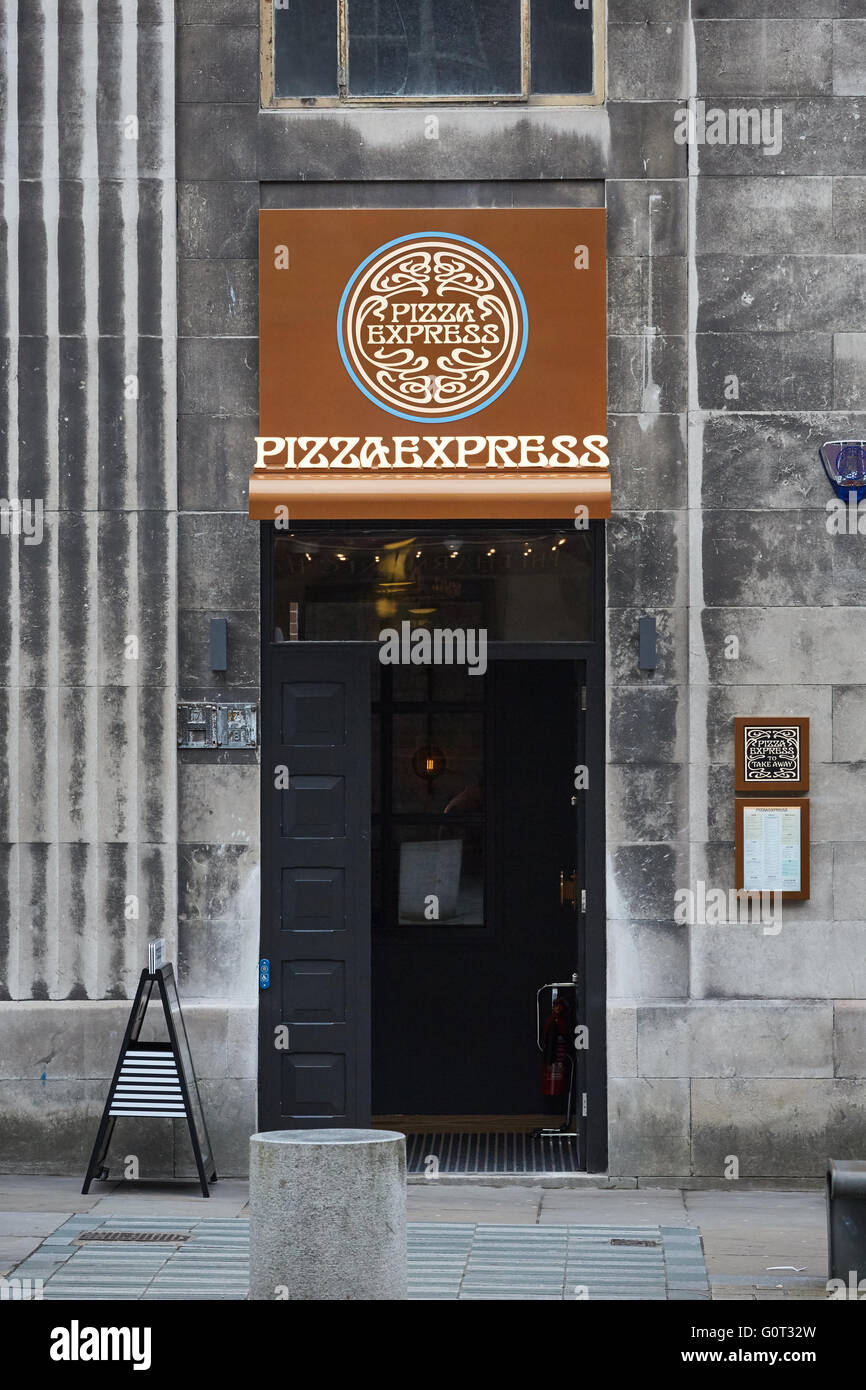 Pizza Express Tür Liverpool Logo Pizza express Eingang Hoffnung Straße Stockfoto