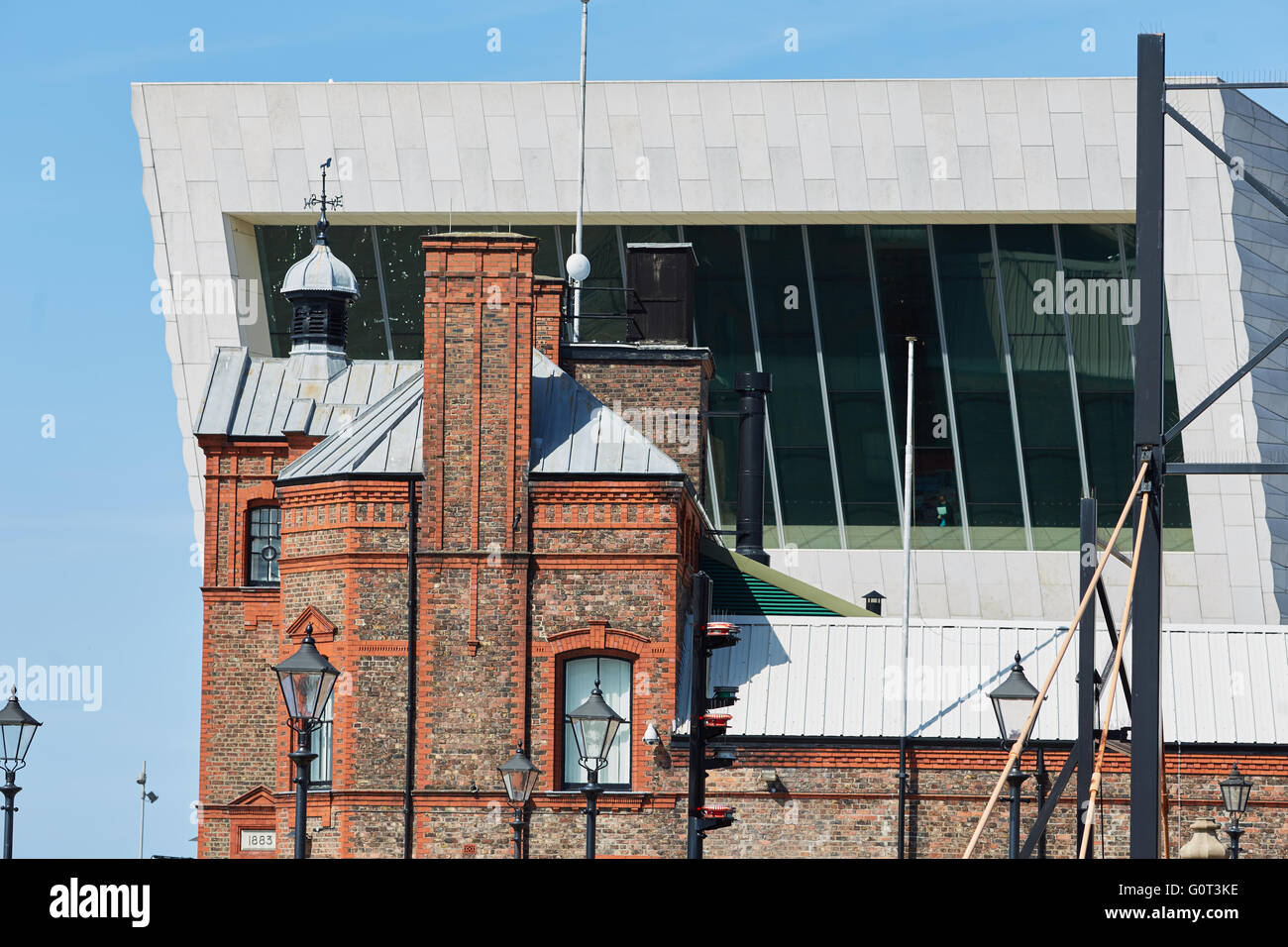 Liverpool Albert docks Museum of Liverpool das modern gestaltete äußere von der Museum of Liverpool nationale Museen Liverpool Stockfoto