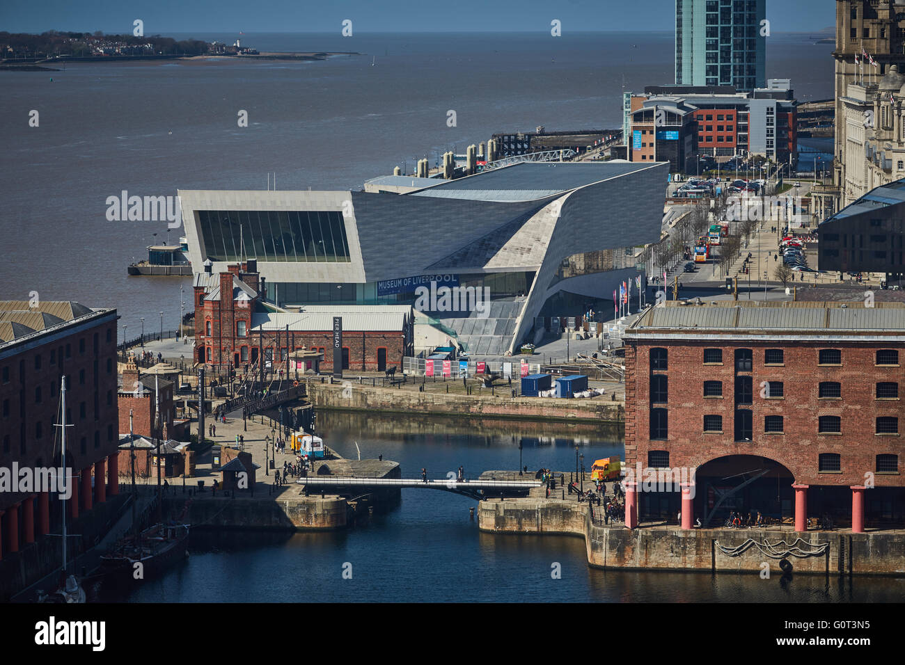 Liverpool Albert docks Museum of Liverpool das modern gestaltete äußere von der Museum of Liverpool nationale Museen Liverpool Stockfoto