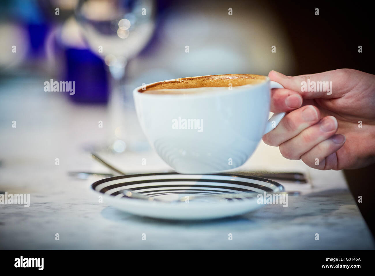 Putsch von großen Kaffeetasse Stockfoto