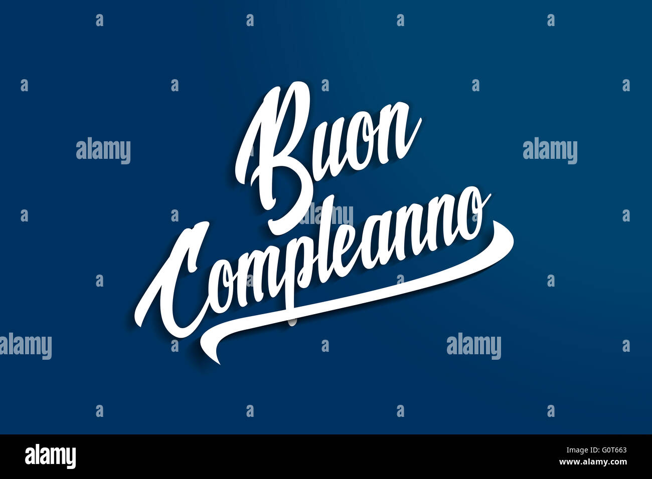 Buon Compleanno Alles Gute Zum Geburtstag Auf Italienisch Jubilaum Gruss Postkarte Illustration Stockfotografie Alamy
