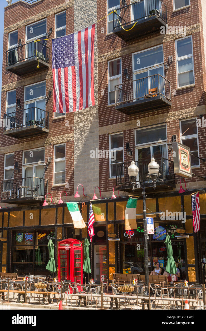 Pint Irish Bar und Restaurant in der trendigen Wicker Park Nachbarschaft in der West-Stadt-Gemeinde in Chicago, Illinois, USA Stockfoto