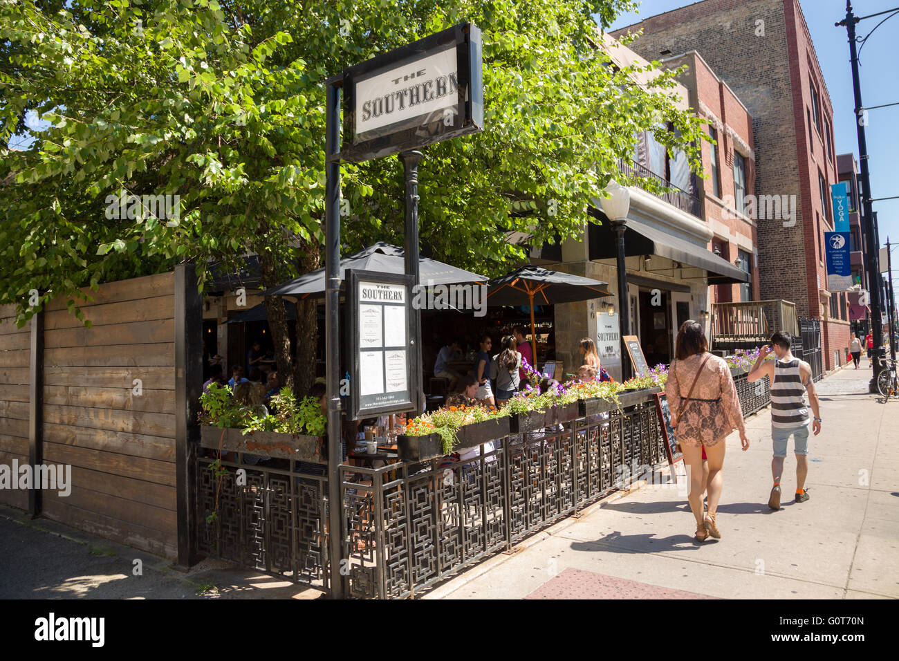 Die südlichen Restaurant in dem trendigen Wicker Park Viertel im Westen der Stadt-Gemeinde in Chicago, Illinois, USA Stockfoto