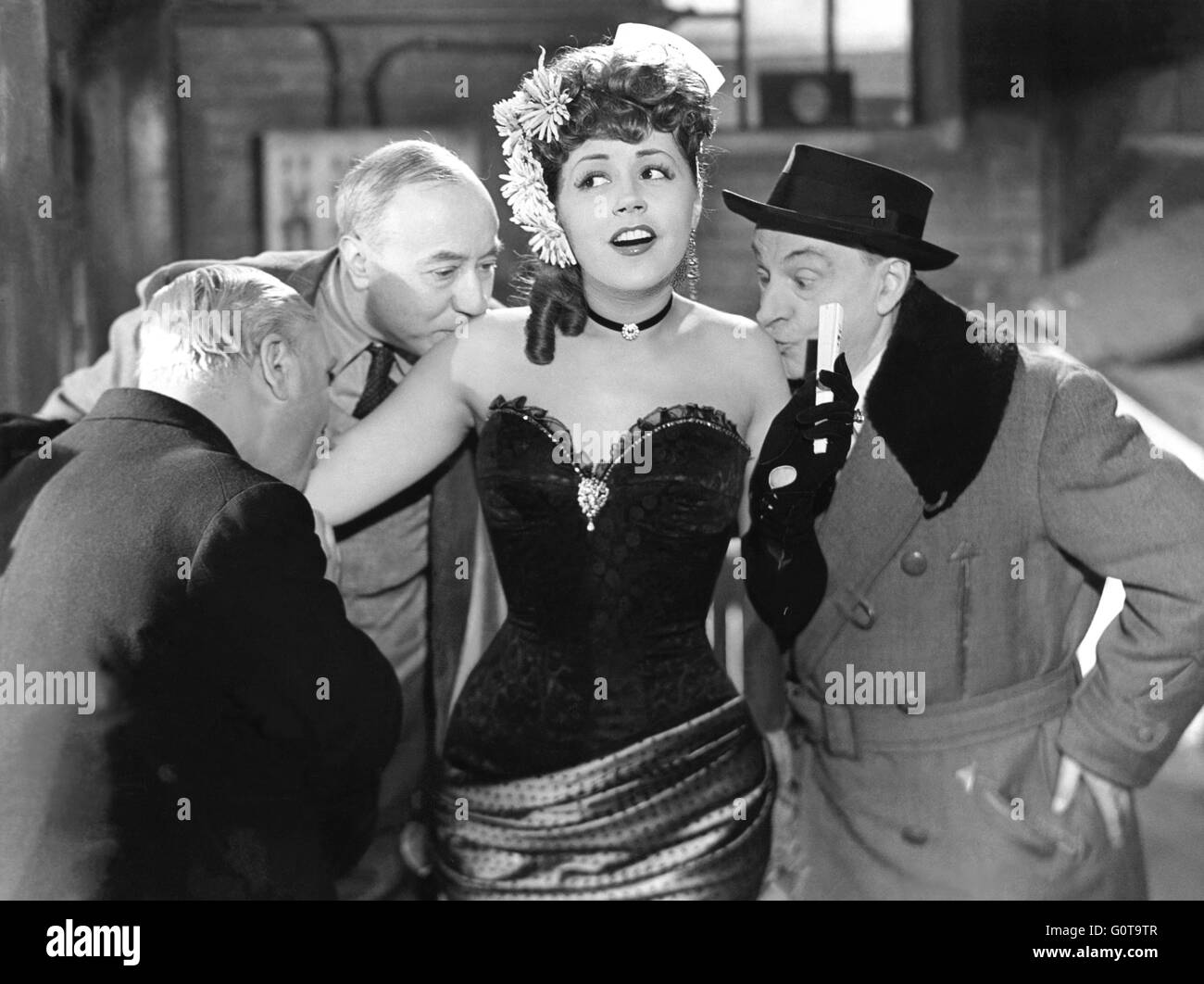 Leo Lapara, Georges Pally und Suzy Delair / Quai des Orfèvres / 1947 unter der Regie von Henri-Georges Clouzot (Majestic-Film) Stockfoto