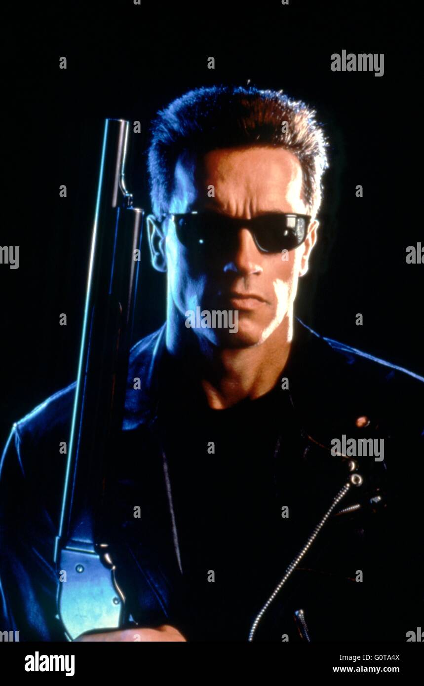 Arnold Schwarzenegger / Terminator 2: Judgement Day / 1991 unter der Regie von James Cameron (Carolco Pïctures) Stockfoto