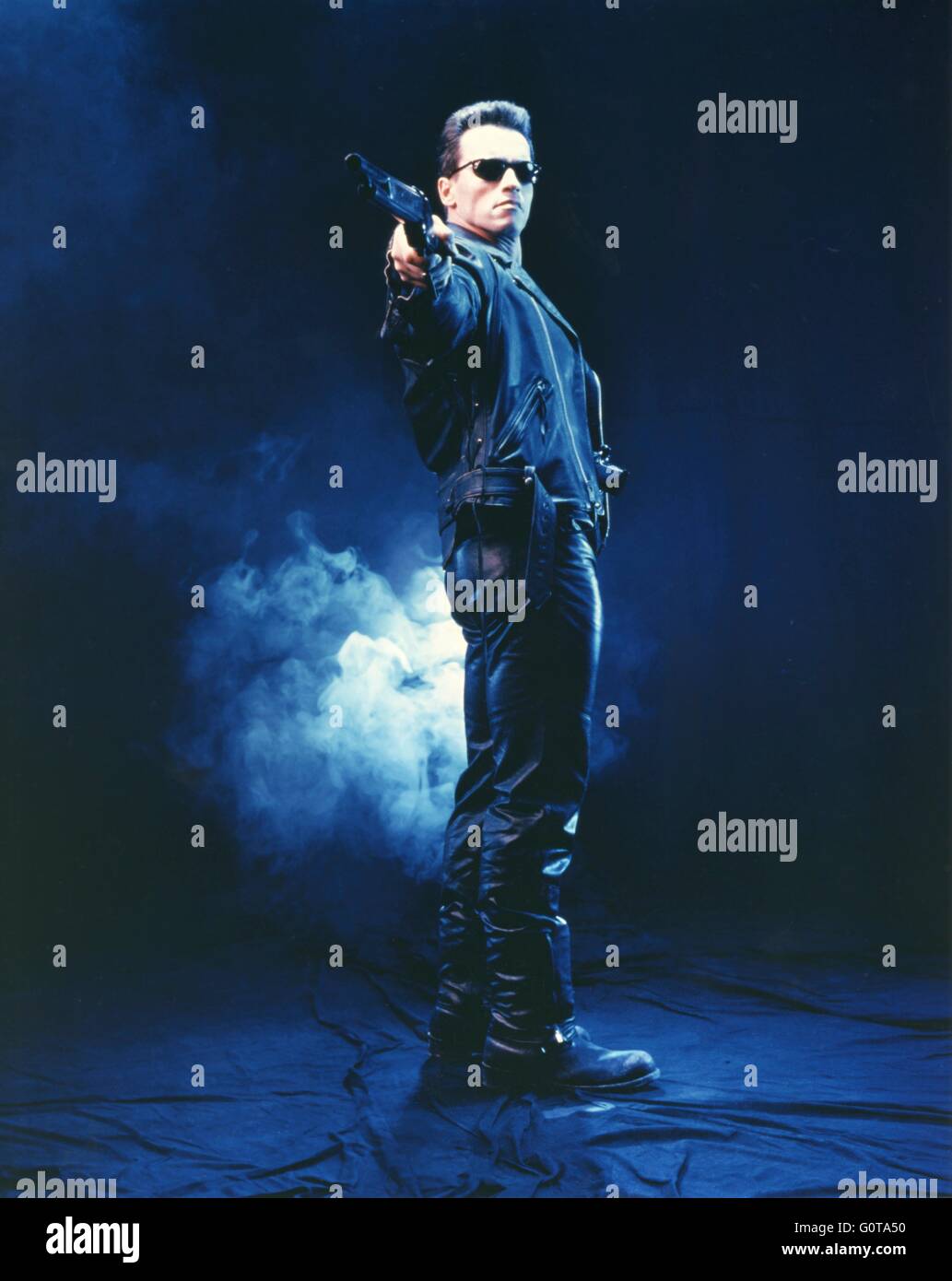 Arnold Schwarzenegger / Terminator 2: Judgement Day / 1991 unter der Regie von James Cameron (Carolco Pïctures) Stockfoto