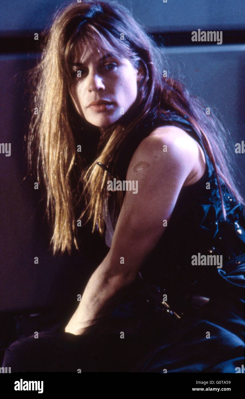 Linda Hamilton / Terminator 2: Judgement Day / 1991 unter der Regie von James Cameron (Carolco Pïctures) Stockfoto