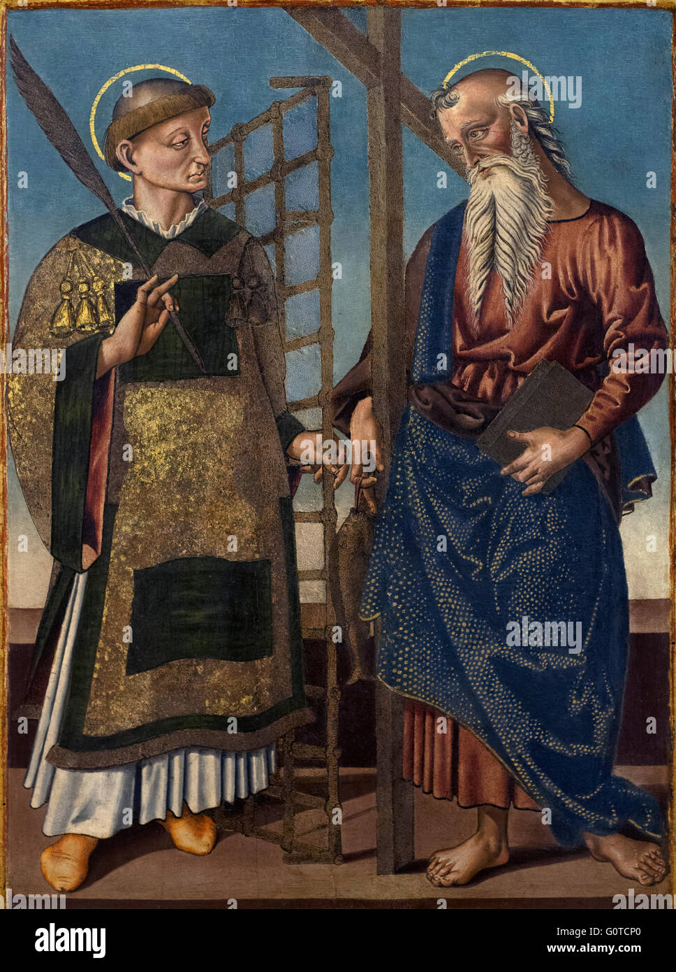 Bernardino di Mariotto (ca.1478-1566), Heiligen Lawrence und Andrew. Stockfoto