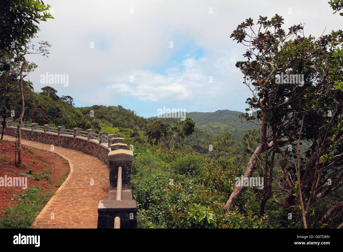 Aussichtsplattform im Canyon von Black River Park. Mauritius Stockfoto