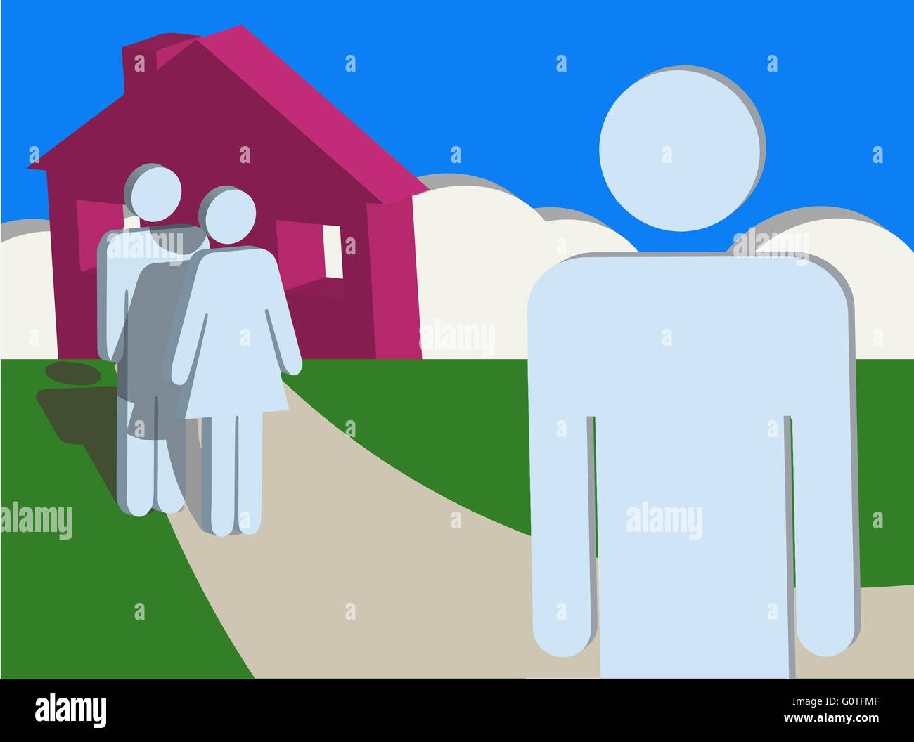 Betroffenen paar Uhren ihr Sohn Urlaub zuhause Stockfoto