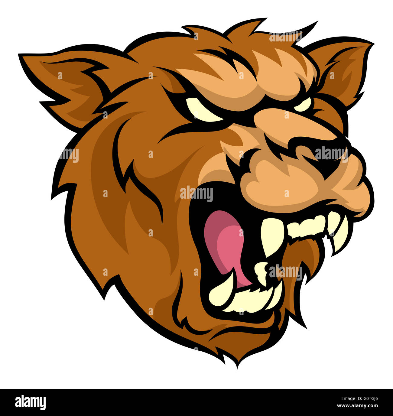 Eine Abbildung von einem Grizzlybär Tier bedeuten Sport Maskottchen Kopf Stockfoto