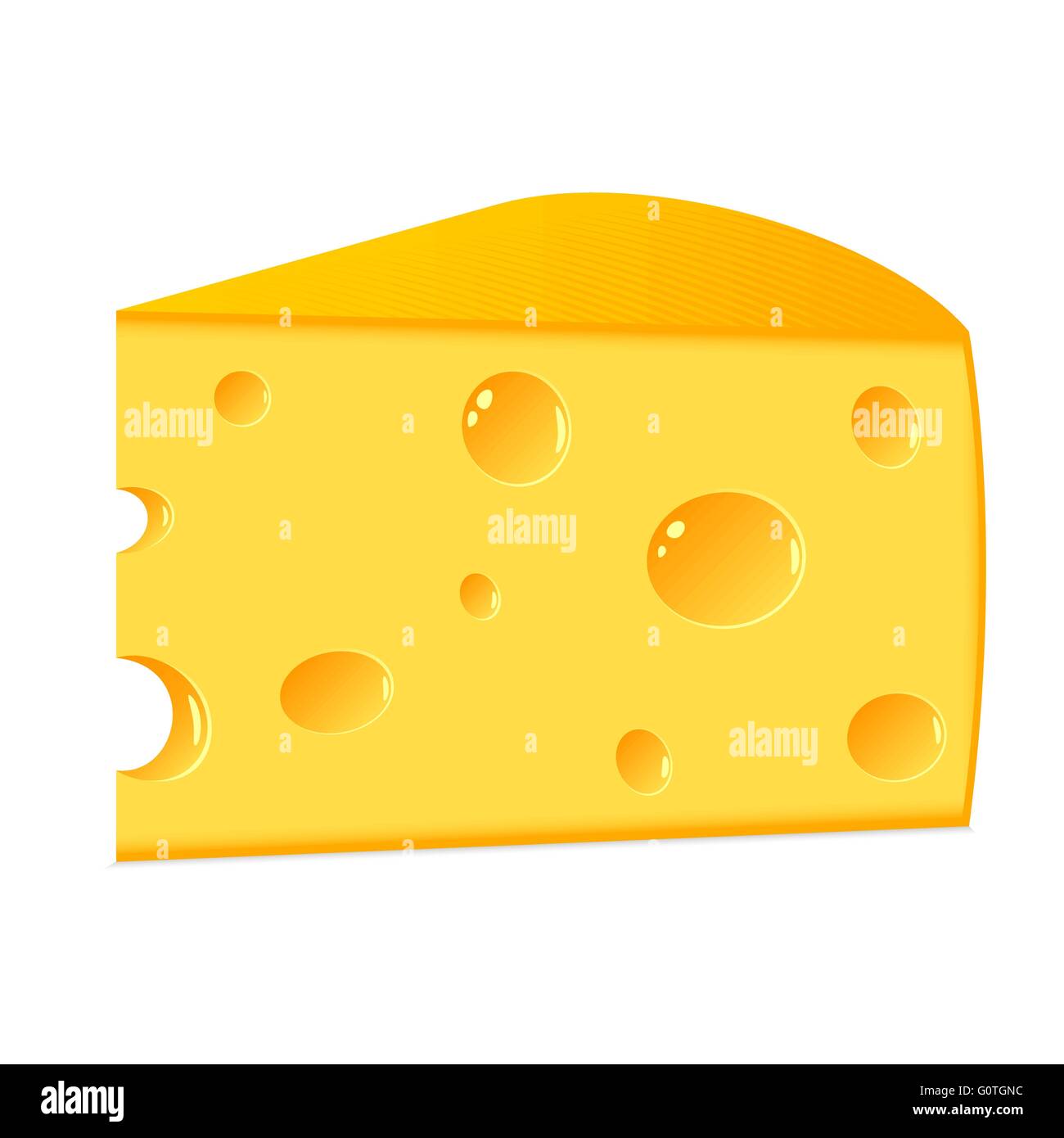Ein Stück Käse auf weißem Hintergrund Stock Vektor