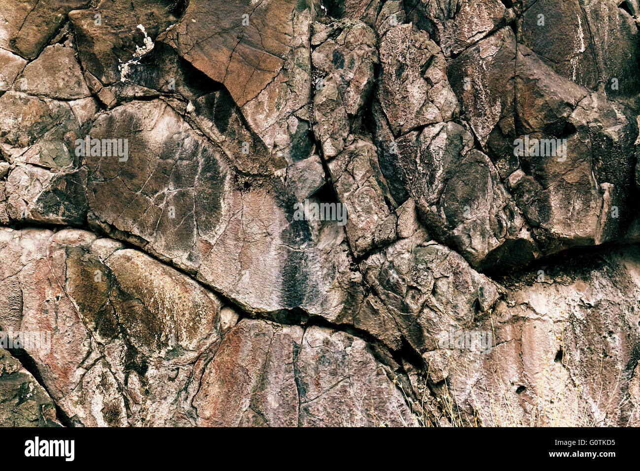 Grunge grauen Stein Hintergrund mit Rissen Stockfoto