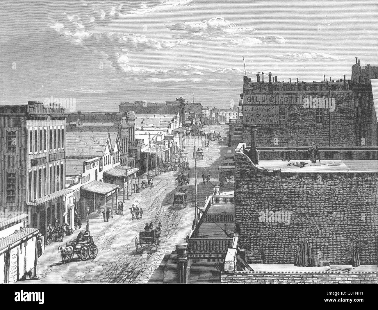 WASHINGTON: Seattle, antique print 1880 Stockfoto