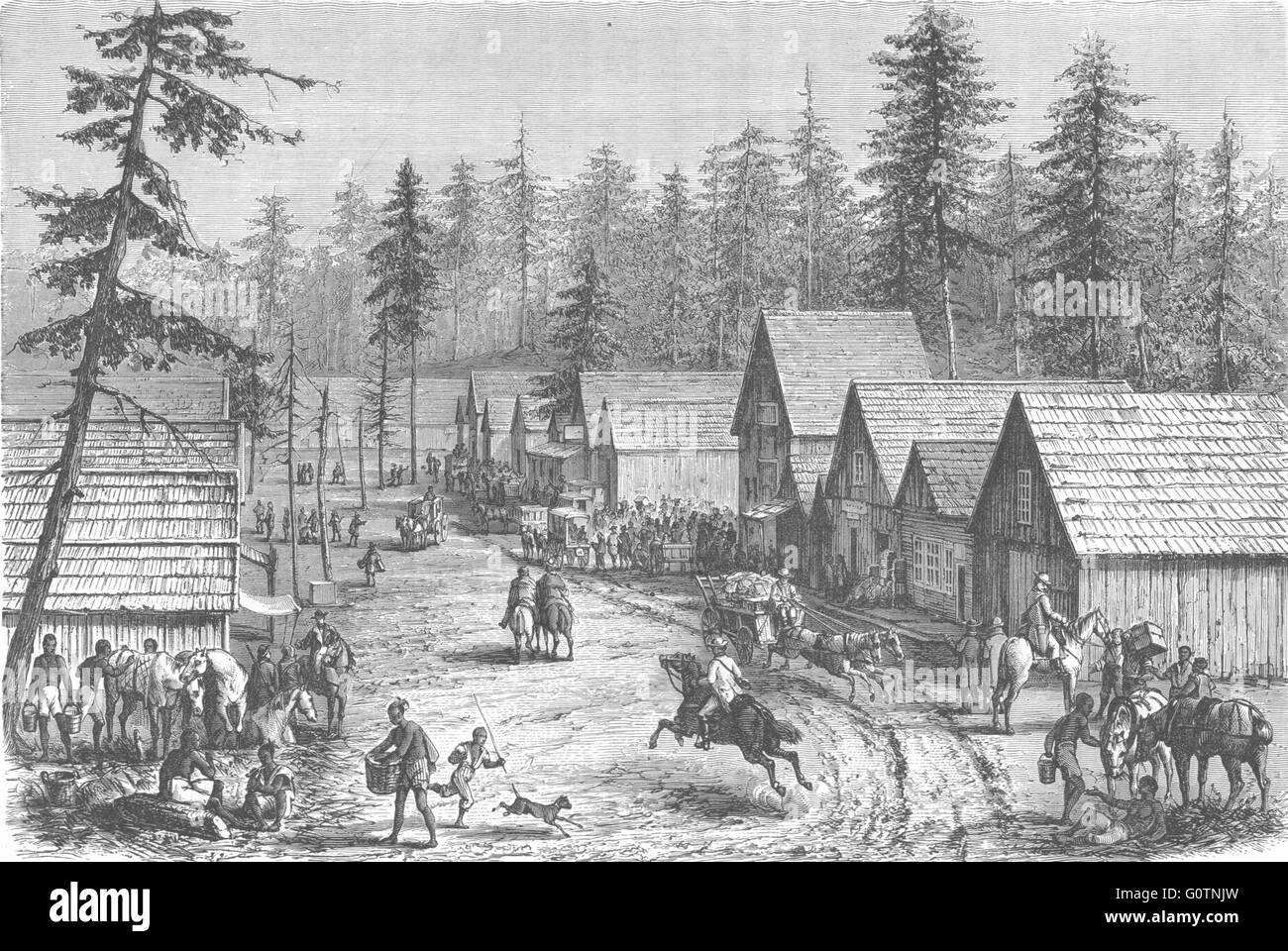 WASHINGTON: Neues Dorf, Nord-West, antique print 1880 Stockfoto