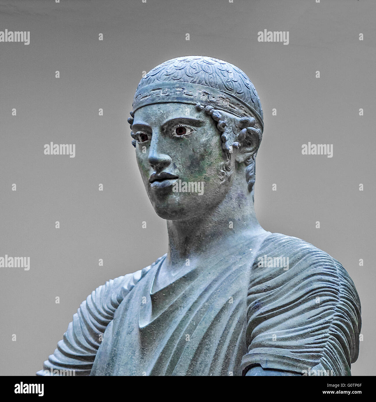 Der Wagenlenker Statue Delphi Museum Griechenlands Stockfoto