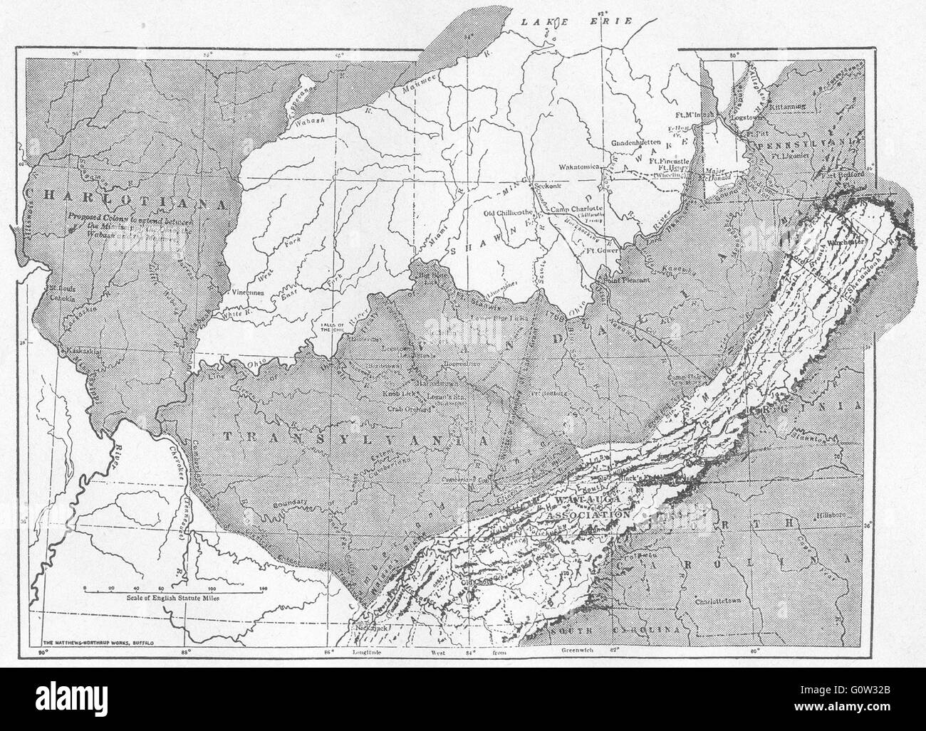 USA: Der Westen 1763 bis 1776, Karte, Skizze 1942 Stockfoto
