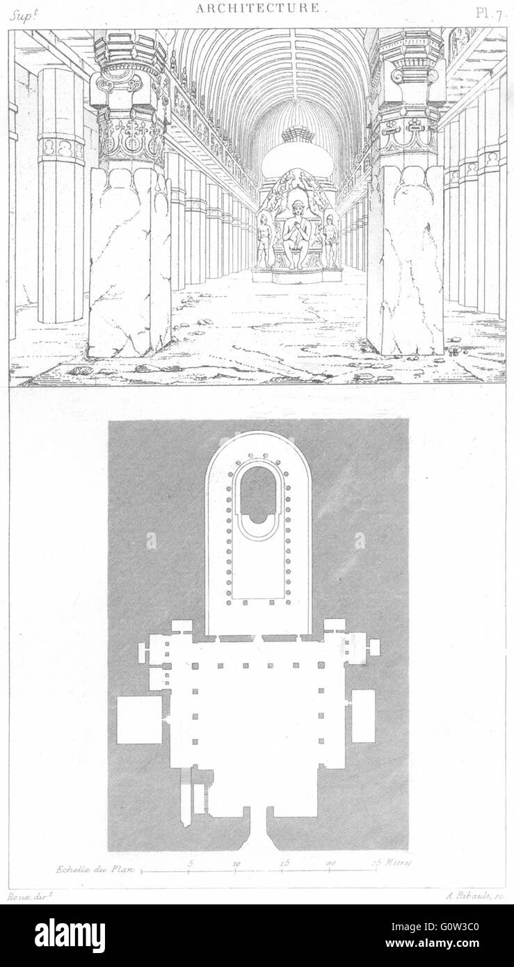 Indien: Architektur: Inde: Plan du Temple de Visouakarma, antique print 1875 Stockfoto