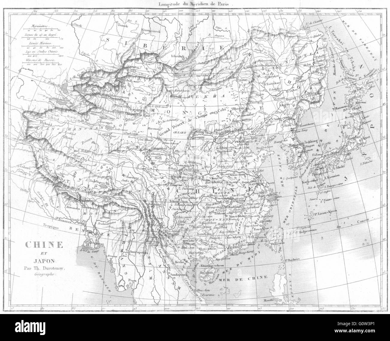 CHINA: Asie: Chine et Japon Japan, 1875 antike Karte Stockfoto