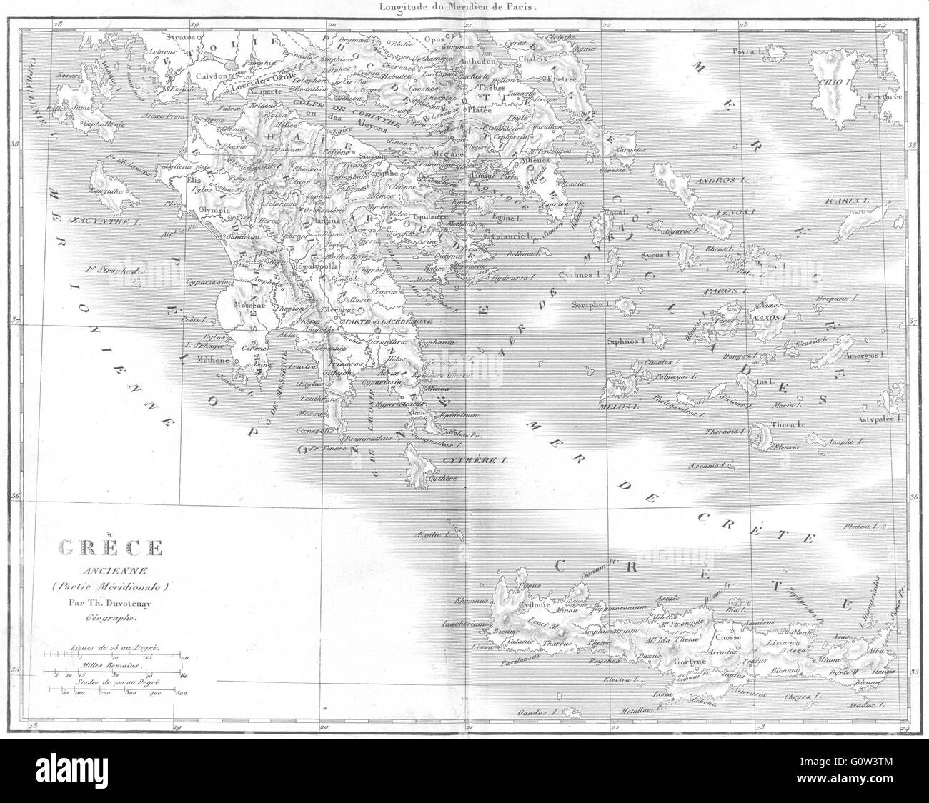 Griechenland: Griechenland (Griechenland) Ancienne (Meridionale) alten Süden, 1879 Antike Landkarte Stockfoto