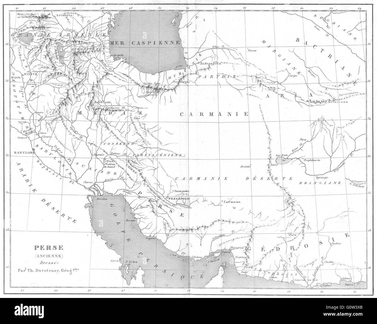 IRAN: Perse(Persia) (Ancienne) Dressee alten persischen, 1879 Antike Landkarte Stockfoto