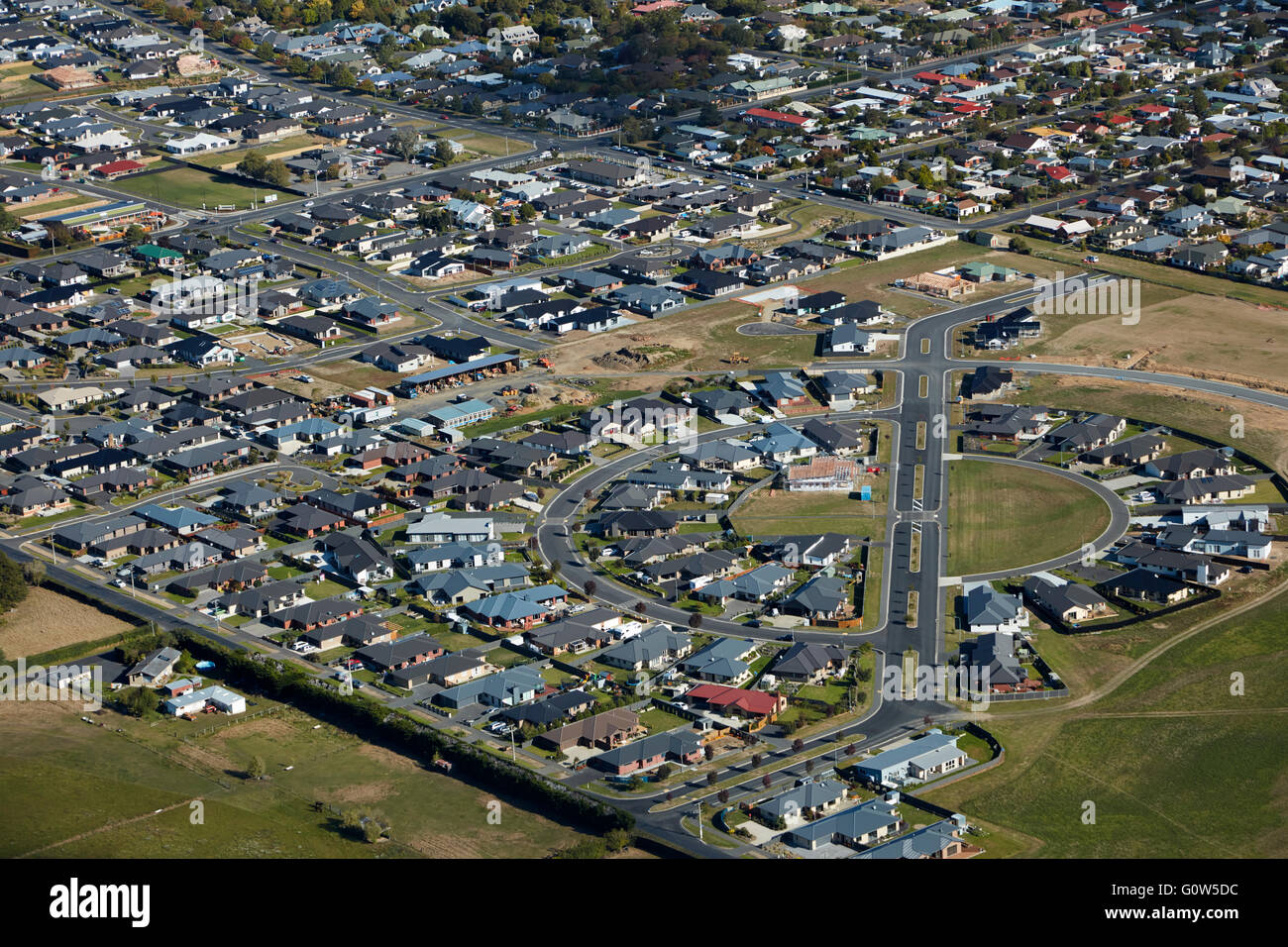 Neubaugebiet Mosgiel, Dunedin, Otago, Südinsel, Neuseeland - Antenne Stockfoto
