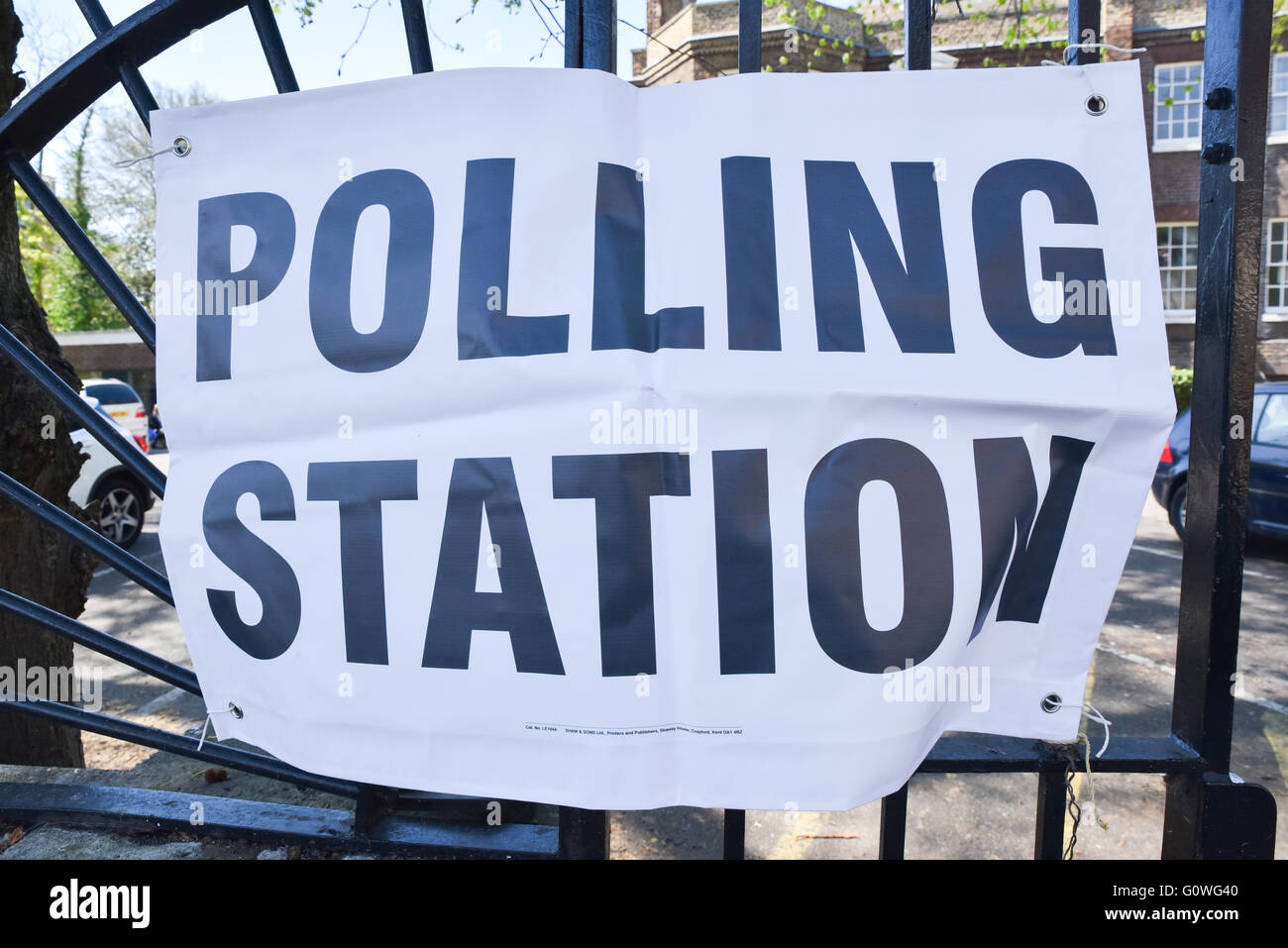 London, UK. 5. Mai 2016. Wahllokale für die größere London Versammlung Wahlen © Matthew Chattle/Alamy Live Stockfoto