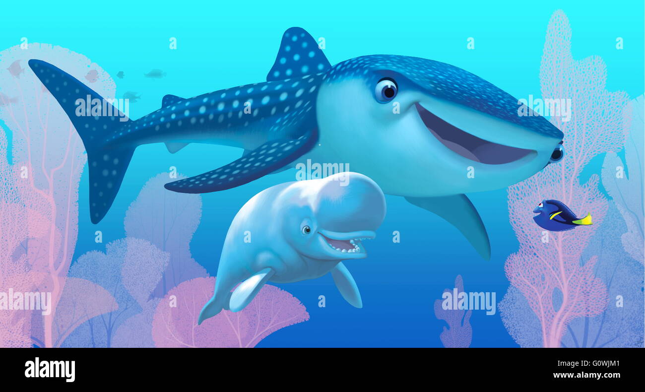 Veröffentlichungsdatum: 17. Juni 2016 Titel: Suche nach Dory STUDIO: Pixar Animation DIRECTOR: Andrew Stanton, Angus MacLane Grundstück: freundlich aber vergesslich blue Tang Fisch vereint mit ihren lieben und jeder lernt ein paar Dinge über die wahre Bedeutung der Familie auf dem Weg Bild: Ty Burrell als Bailey (Stimme), Kaitlin Olson als Schicksal (Stimme), Ellen DeGeneres als Dory (Stimme (Credit: C Pixar/Unterhaltung Bilder /) Stockfoto