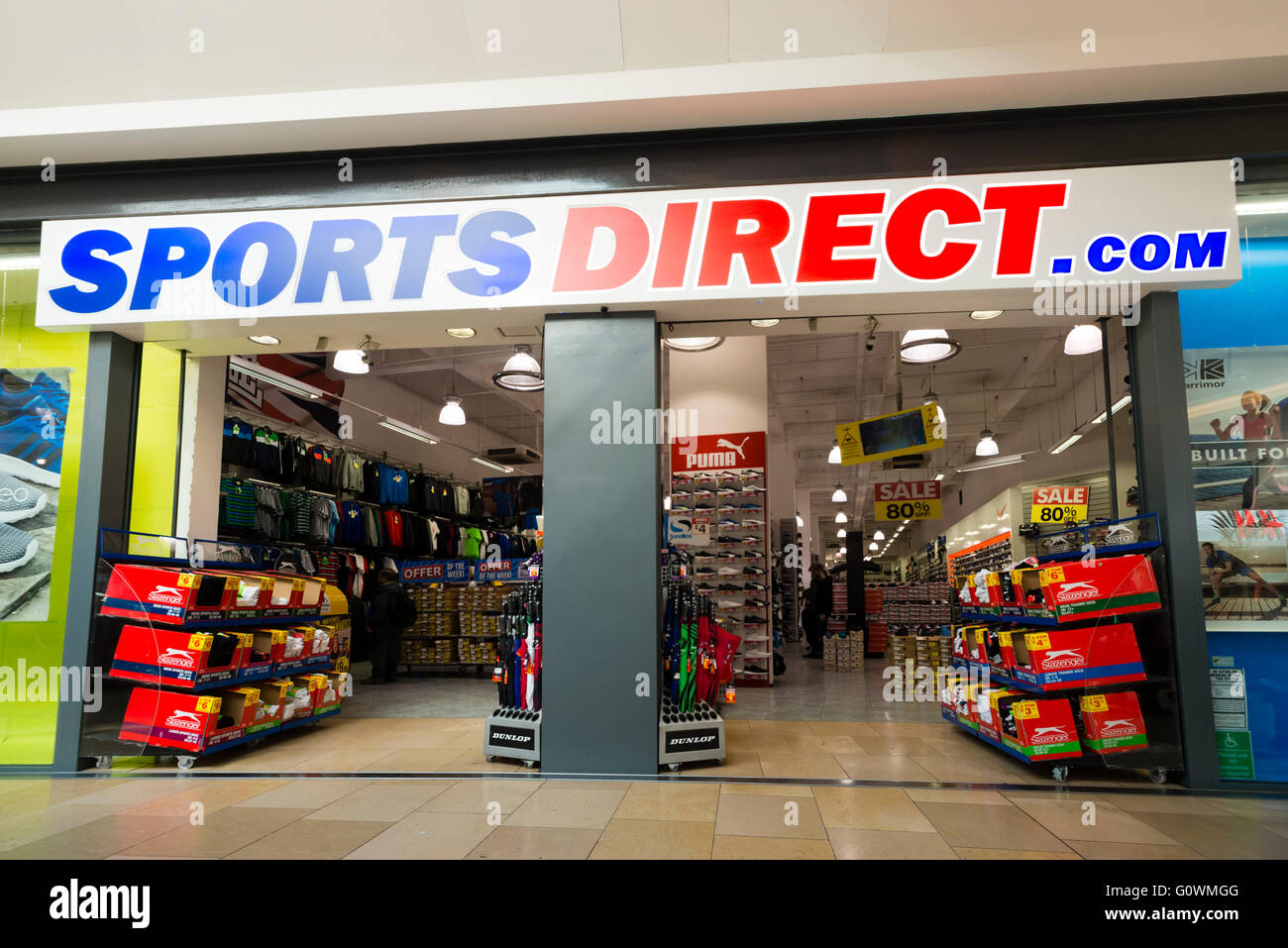 Sportsdirect Shop, UK. Stockfoto