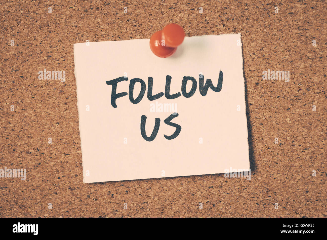 Folgen Sie uns Stockfoto