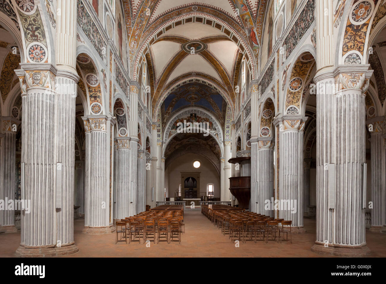 Basilica di San Colombano (St. Columban). Bobbio, Italien. Stockfoto
